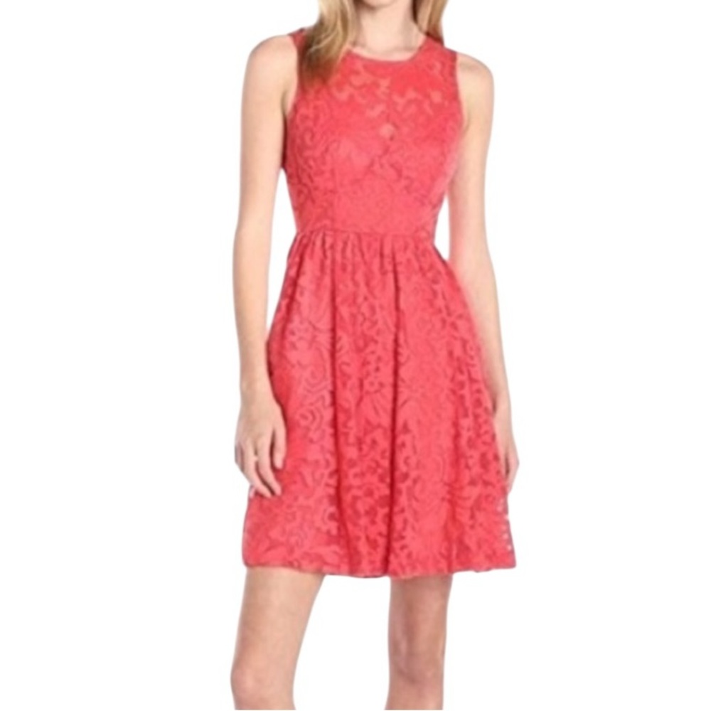 Plenty by Tracy Reese "Alana" Coral Lace Fit & Flare Dress 4